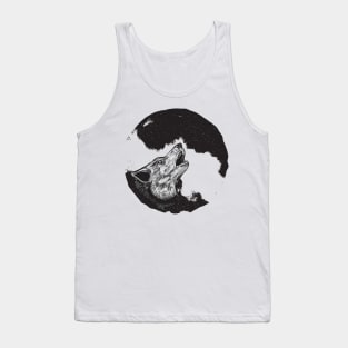 Wolf howling at full moon Tank Top